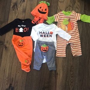 Halloween/fall outfit bundle, pumpkin hat & boots